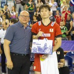 ベストプレイヤーオブチームを受賞した柳田将洋